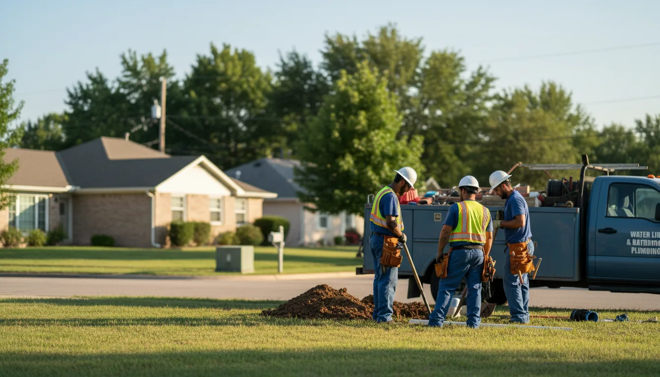 Residential water line and bathroom plumbing service in Voss, TX